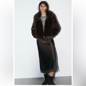 Zara Short Faux Fur Coat - NWOT